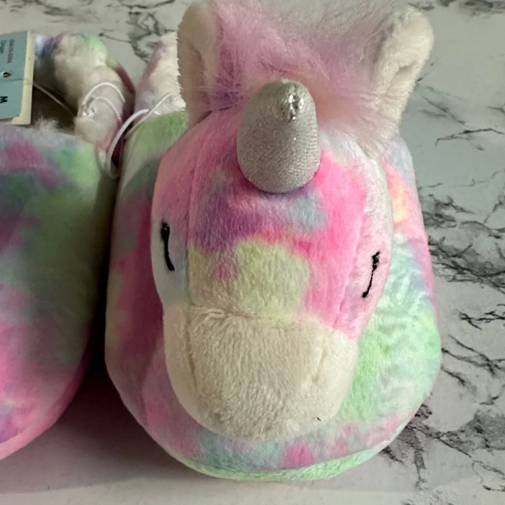 Cat & Jack Toddler Girls Magic Pastel Unicorn Slippers Size M(7/8)